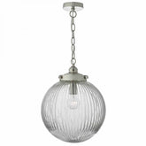 Tamara 1lt Pendant Satin Nickel & Ribbed Glass
